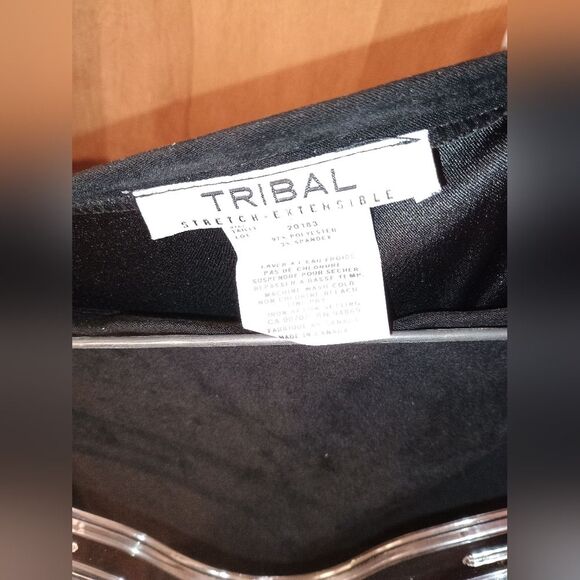 Tribal Skirt Midi Black Size 14 Ultra Suede Style Waist 17 In Flat 38 In Length - Picture 7 of 8